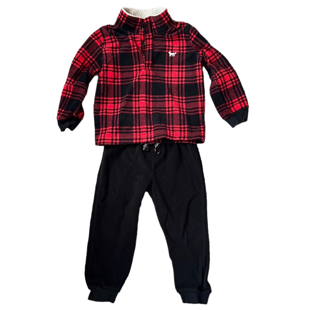 Carter’s Fleece Buffalo Plaid Outfit 24 Months